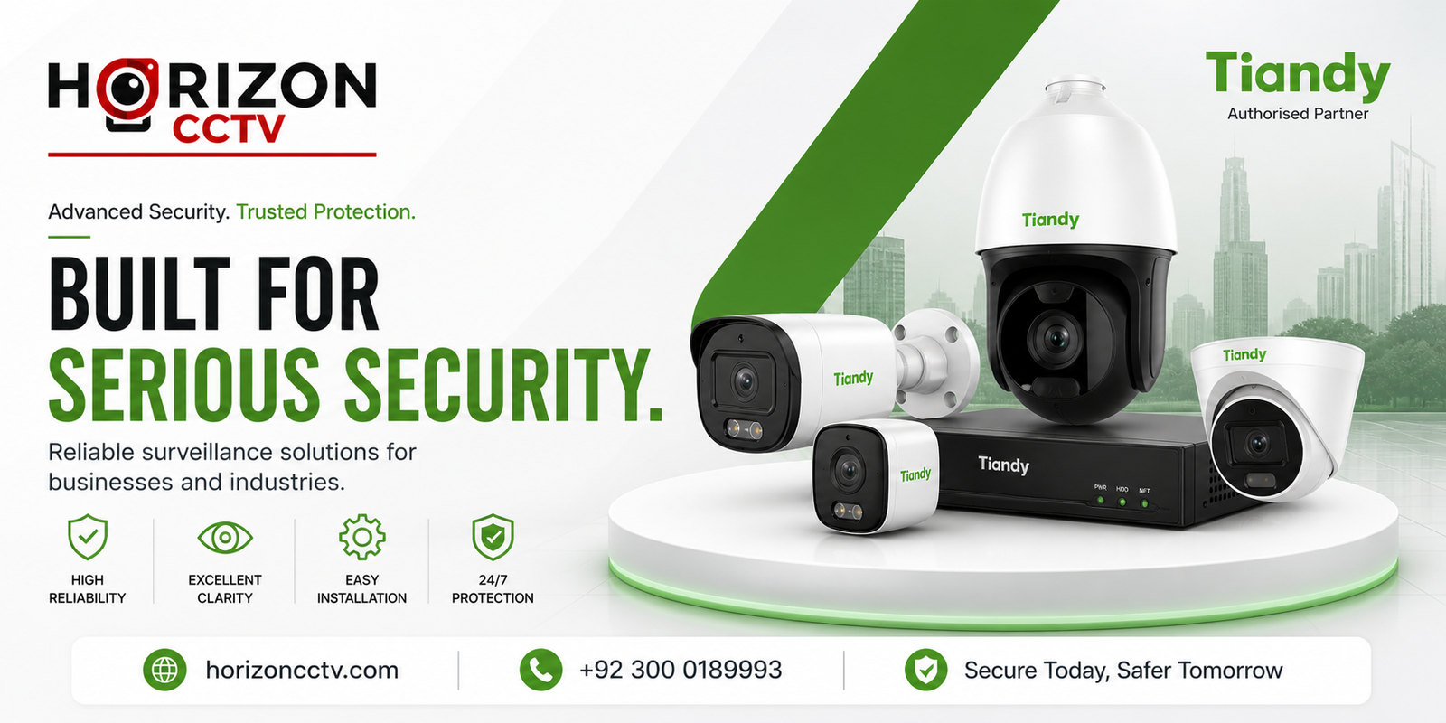 Horizon CCTV banner — Built for Serious Security, advanced CCTV and surveillance systems